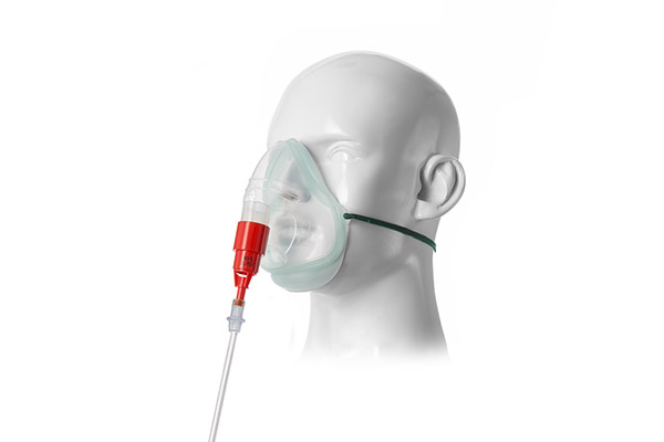 Intersurgical EcoLite™ masker voor volwassenen met 40% zuurstof venturi, rood en zuurstofslang van 1.8m