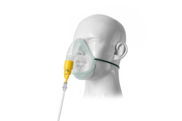 Intersurgical EcoLite™ masker voor volwassenen met 35% zuurstof venturi, geel en zuurstofslang van 1.8m