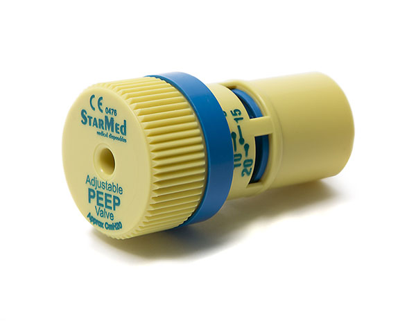 Instelbare PEEP klep 0-20cm H₂O, 22F