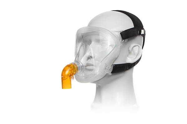 FitMax™ CPAP Total Face Gezichtsmasker, vented, met anti-verstikkingshoekstuk en hoofdband, medium