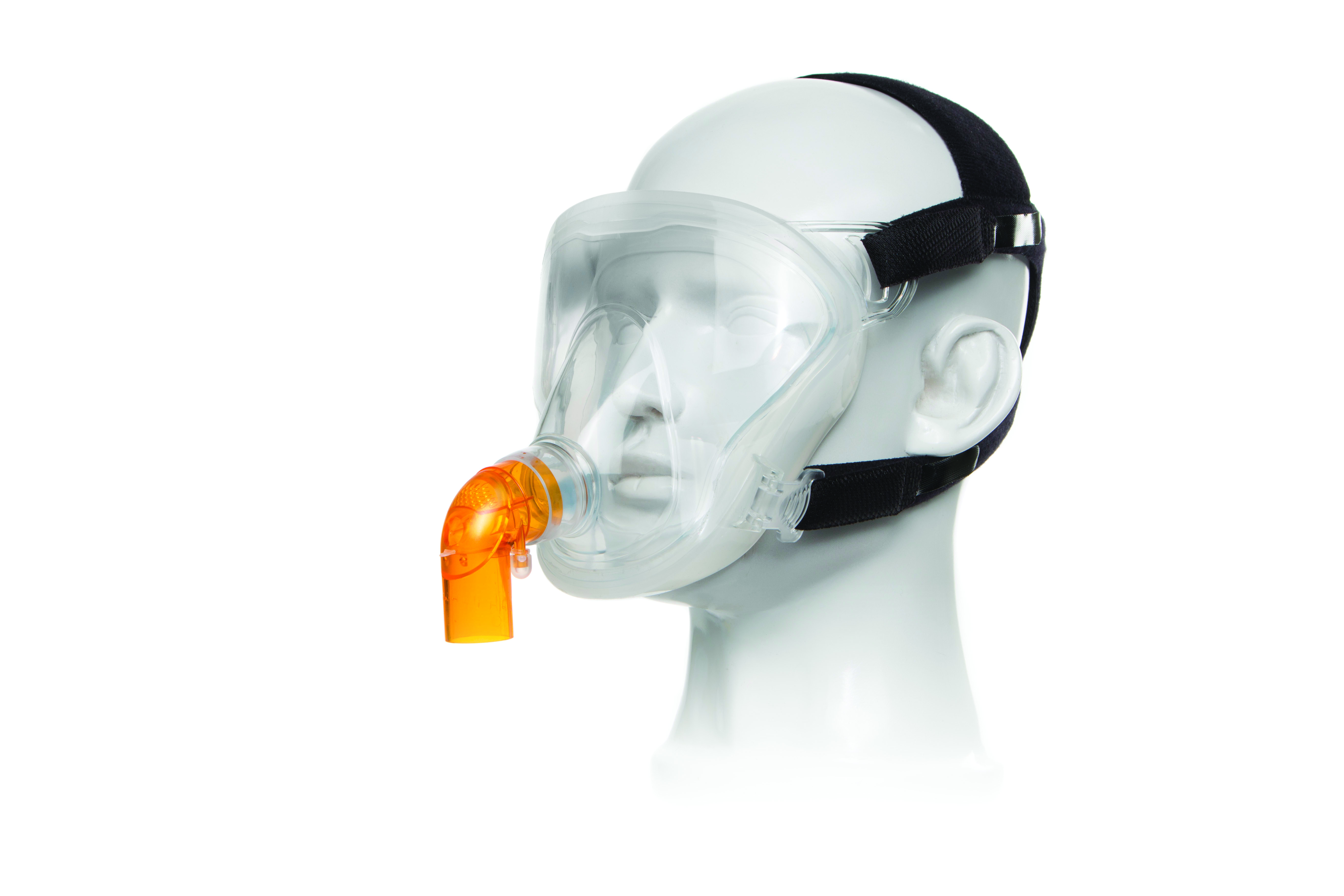 FitMax™ CPAP total face gezichtsmasker, vented, met anti-verstikkingshoekstuk en hoofdband, extra groot