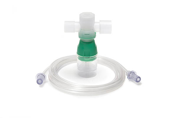 Cirrus™2 vernevelaar voor 22mm beademingssysteem met zelfsluitend mondstuk en 1.8m slang 