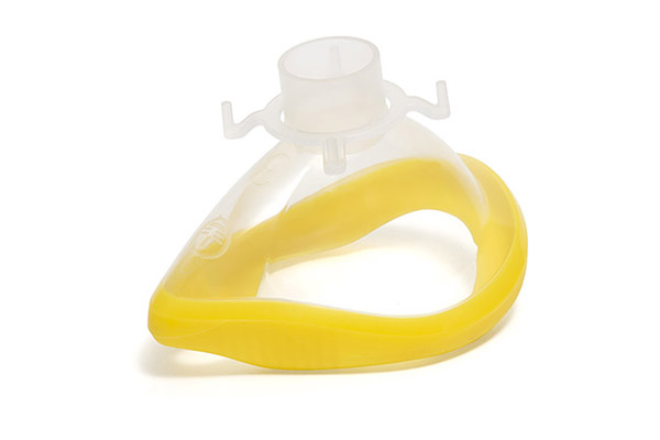 ClearLite anesthesiemasker voor klein volwassenen, gele cuff, maat 3, 22F 