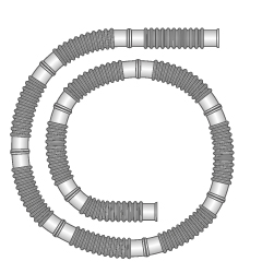 Flextube™ 22mm slang op rol van ≥ 50m, gecuffed om de 150mm