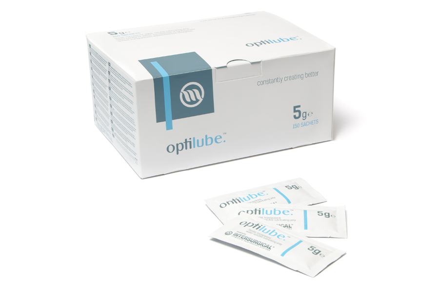 Optilube™, zakjes glijmiddel (doos van 150 zakjes)