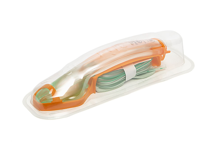i-gel®O₂ Plus Resus Pack voor grote volwassenen (+90kg); maat 5 i-gel O2 met oranje haakring, glijmiddel, nekband voor goede bevestiging in traumasituaties en CH16 zuigkatheter