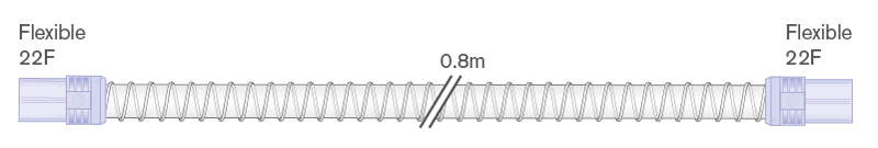 22mm Smoothbore slang met flexibele connectoren, 0.8m