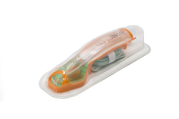 i-gel®O₂ Resus Pack voor grote volwassenen (+90kg); maat 5 i-gel O2 met oranje haakring, glijmiddel, nekband voor goede bevestiging in traumasituaties en CH12 zuigkatheter